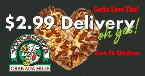 (5) Days left – Discounted Delivery | Vincenzo’s Pizza Granada Hills