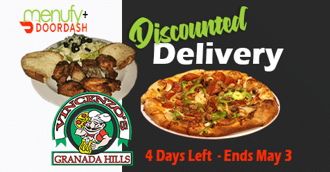 Vincenzo’s Pizza Granada Hills – Order Online Discount Delivery through May 3